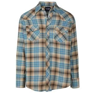Wrangler Men's Sport Western Long-Sleeve Snap Flannel Shirt in Cement 3XL $30
